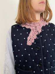Hand Knits: Hand crochet scarf - dusky pink