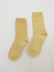 Socks: S O K K E N Waffle socks - Lemon