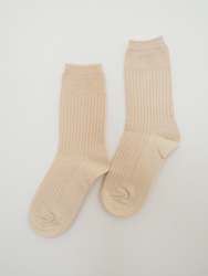 Socks: S O K K E N Waffle socks - Vanilla
