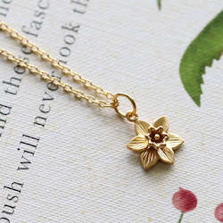 Jewellery manufacturing: Daffodil Necklace/ 14ct Gold Plated