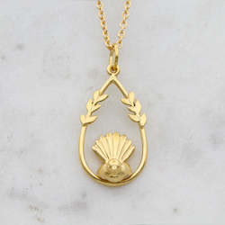 Fantail Bird Necklace/ 14ct Gold Plated