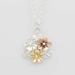 Jewellery manufacturing: Forget Me Not Bouquet Necklace/ 9ct Gold and Silver