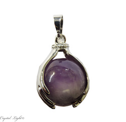 China, glassware and earthenware wholesaling: Hand and Chevron Amethyst Sphere Pendant