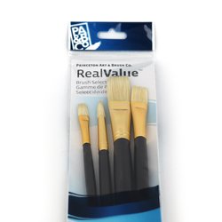 Artist supply: Real Value Set of 4 Long Handle Bristle