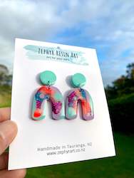 April Earring Collection: Mint and Multi Glitter Dangles