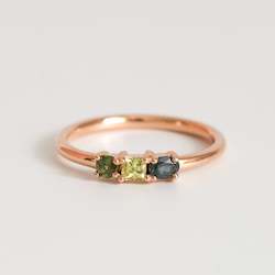 Mismatch Sapphire Ring in 9ct Rose Gold