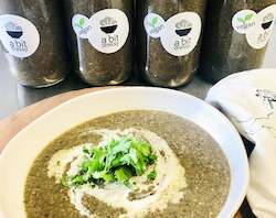 Soups: GOURMET ROASTED MUSHROOM SOUP w/ thyme & garlic - VEGAN -1 ltr