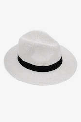 Black Band Fedora in Natural or White