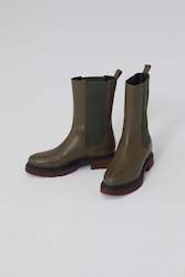 Shoes: High Chelsea Boot in Olive or Black