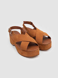 Shoes: Platform Sandal in Navy, Coral or Cinnamon