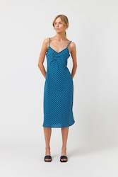 Summer Check Slip Dress in Blue
