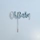 Silver Oh Baby Cake Topper Large