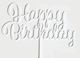 White Acrylic Happy Birthday Cake Topper Large