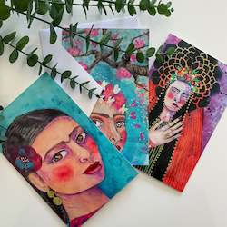 Artist: Set of 3 Frida Kahlo greeting cards