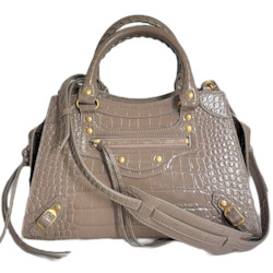 Internet only: Balenciaga Neo Classic City Croc Embossed Leather, Small