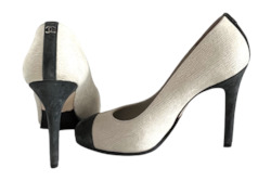 Chanel Heels, Pearl Grey and Anthracite Suede.