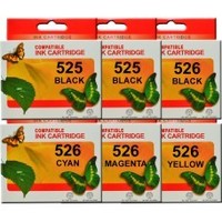 Internet only: Pgi525 CLI526 canon ink cartridges compatible x 6 (extra black)