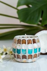 Paua Mosaic Candle