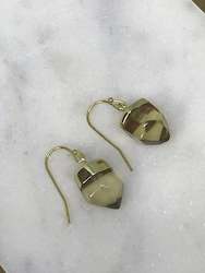 Earrings: Citrine nugget earrings
