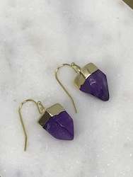 Earrings: Amethyst nugget earrings