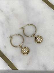 Starburst Hoops - gold and silver