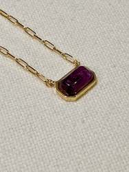 Crystal Necklaces: Mila Gemstone Necklace - Amethyst
