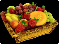 Fruit basket - amaryllis for flowers