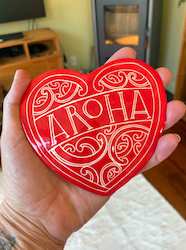 Ceramic Hearts: Red Aroha Ceramic Heart