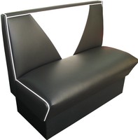 Single black booth bench - booths - american retro furniture