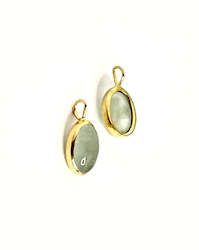 Jewellery: Aquamarine Oval Pendants Gold Vermeil