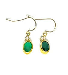 Jewellery: Green Onyx Oval Earrings