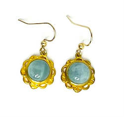 Jewellery: Aquamarine Flower Earrings
