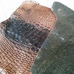 Leather good: Bronze Crocodile Print Leather Piece