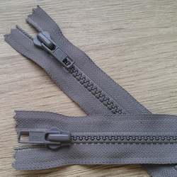 Leather good: 1 x Grey YKK Vislon Zip - 15cm (6")