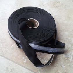 Leather good: Ribbon- Black Satin - 1" (25mm) - prefolded