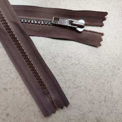 Leather good: 1 x Brown YKK Vislon Zip - 15cm (6")