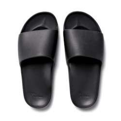 Footwear: Arch Support Slides - Classic - Black