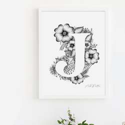 J- Floral Letter Illustration