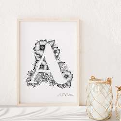 A - Floral Letter Illustration