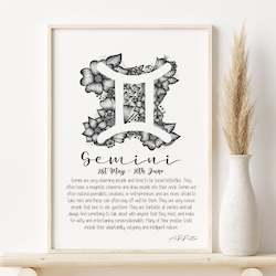 Star Sign Collection: Gemini - Star Sign Print