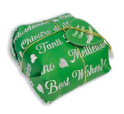 Beer, wine and spirit wholesaling: Panettone Pistacchio. (Best wishes - glitter) 500gm green