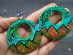 Upcycling Landscape | Soap Painting on Earrings ***ORIGINAL ARTWORK***