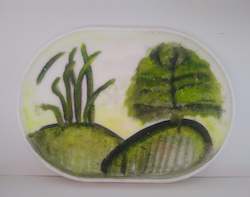 Upcycling Landscape | Soap Painting on Yoghurt Lid ***ORIGINAL ARTWORK***