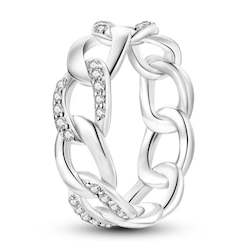 Gift: Sparkle Chain Ring - Sterling silver