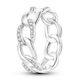 Sparkle Chain Ring - Sterling silver