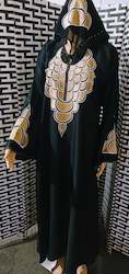 Clothing: Black Embroidery Abaya E10