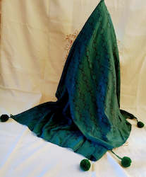 Black Print Pom Pom Tassel Scarves Hijabs