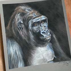 ORIGINAL Gorilla Portrait in Pastels