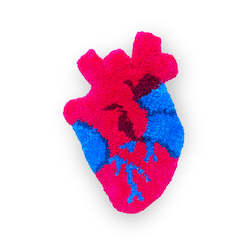 Fibre Art: Anatomical Mini Heart  #2 Wall Rug