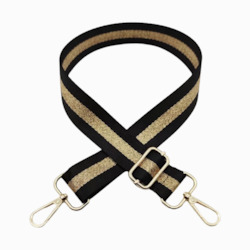 Clothing: stripe bag strap black/gold